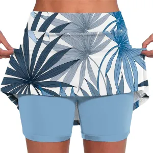 Tennis Skirts for Women Athletic Skort with Shorts High Waist Tummy Control Yoga Skirt Workout Printed Skirt Shorts