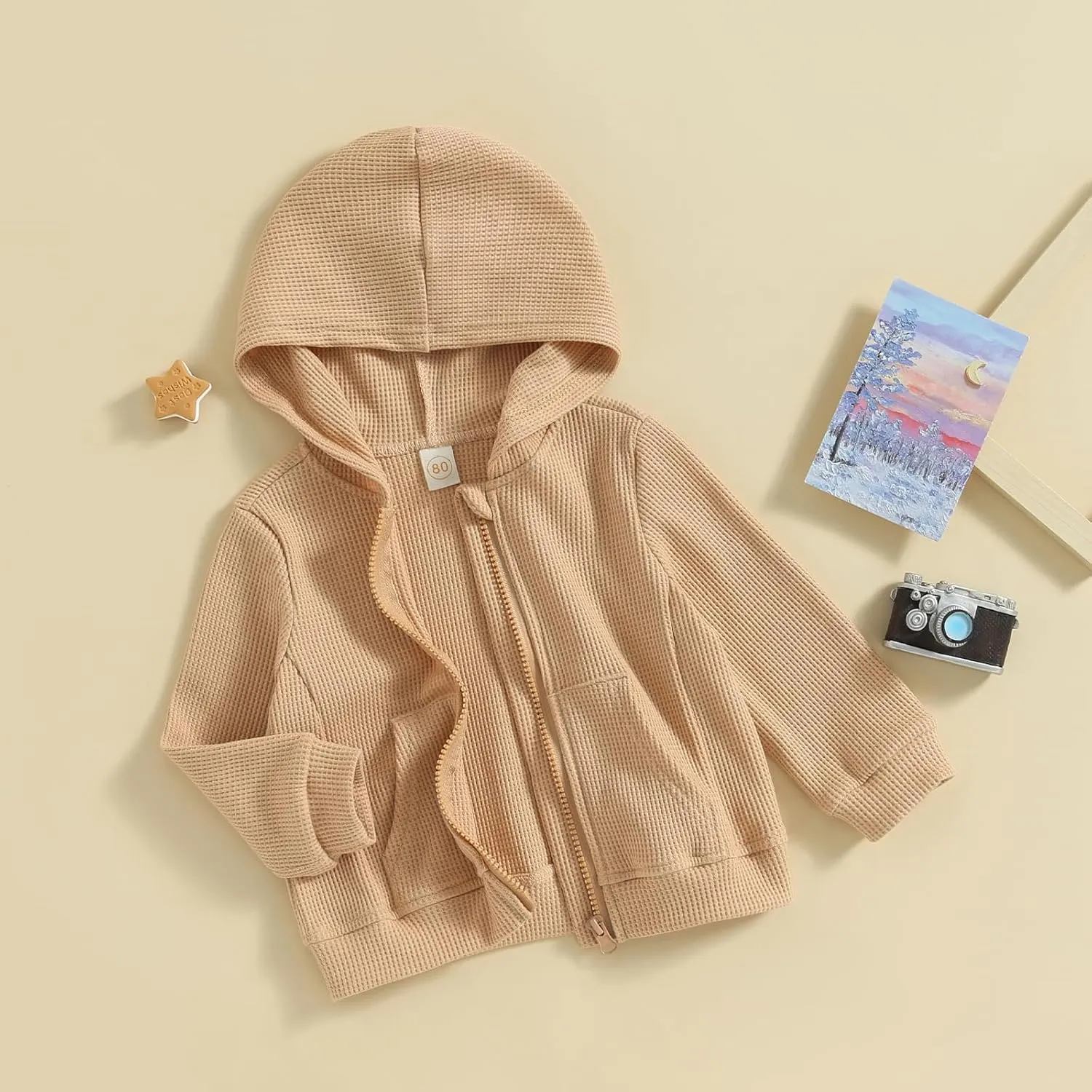 Toddler Baby Boy Girl Fall Clothes Outwear Zipper Hooded Sweatshirt Jacket Lightweight Windbreaker Jackets