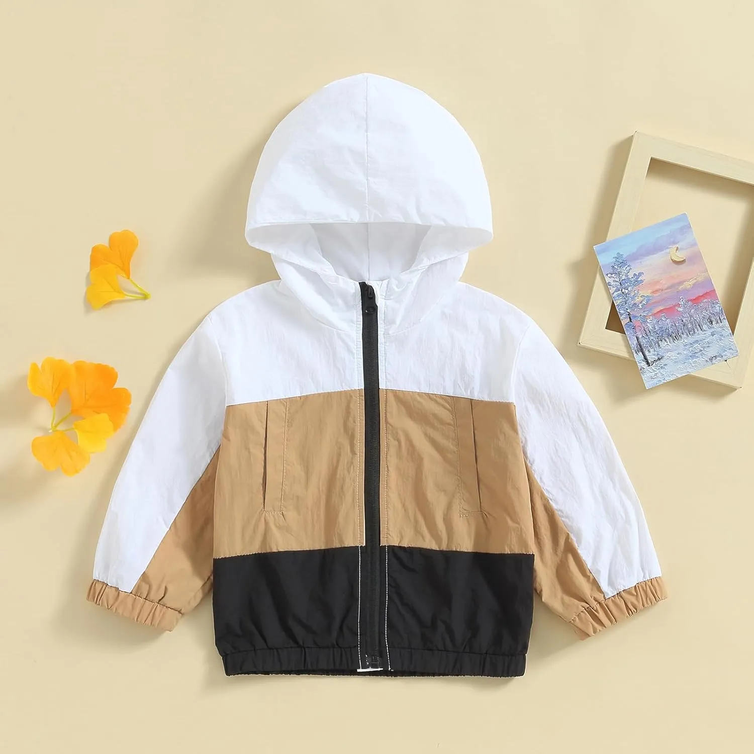 Toddler Baby Boy Girl Fall Clothes Outwear Zipper Hooded Sweatshirt Jacket Lightweight Windbreaker Jackets