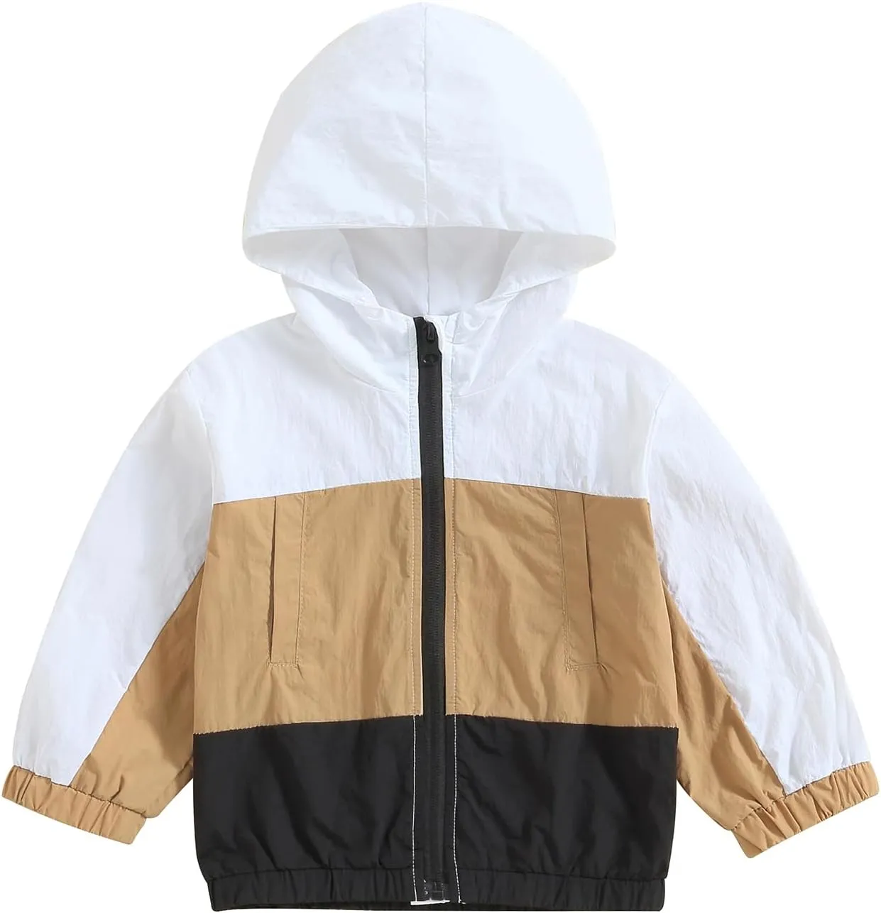 Toddler Baby Boy Girl Fall Clothes Outwear Zipper Hooded Sweatshirt Jacket Lightweight Windbreaker Jackets