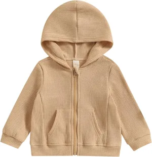 Toddler Baby Boy Girl Fall Clothes Outwear Zipper Hooded Sweatshirt Jacket Lightweight Windbreaker Jackets