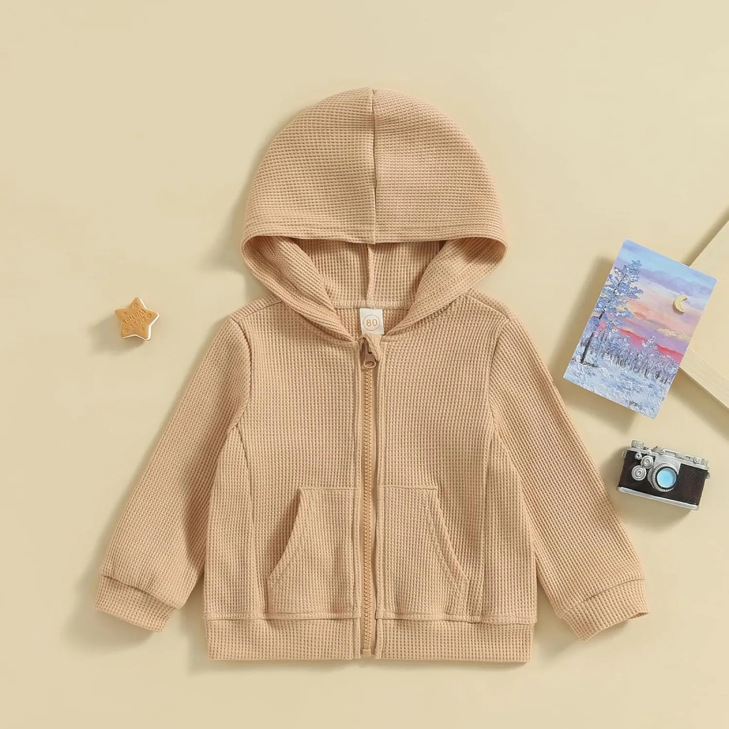 Toddler Baby Boy Girl Fall Clothes Outwear Zipper Hooded Sweatshirt Jacket Lightweight Windbreaker Jackets