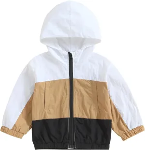 Toddler Baby Boy Girl Fall Clothes Outwear Zipper Hooded Sweatshirt Jacket Lightweight Windbreaker Jackets
