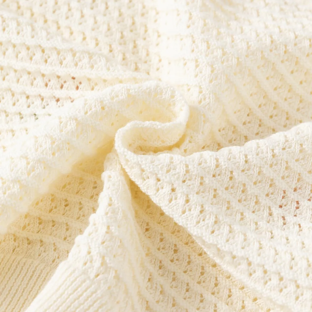 Toddler Butterfly Decor Thin Knitted Cardigan Sweater, Baby Girl's Cotton Button Front Top Clothes Sweater Mesh Coat