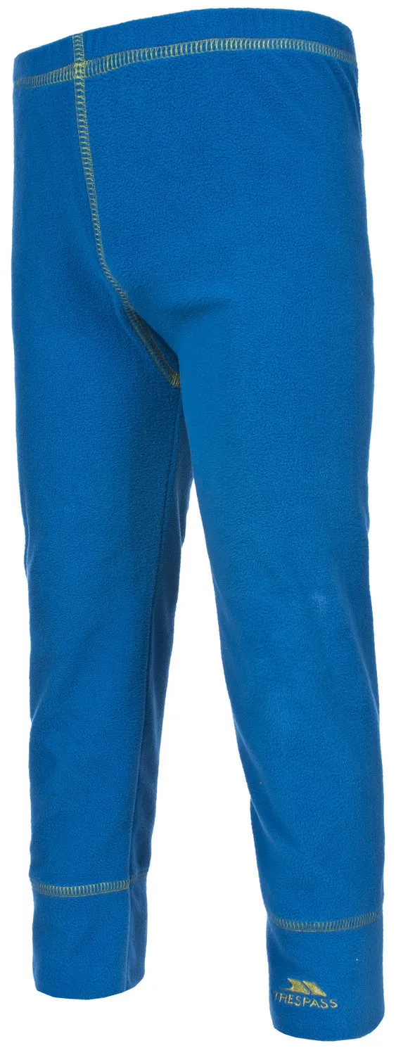 Trespass Bubbles Boys Microfleece Thermal Base Layer Set, Electric Blue