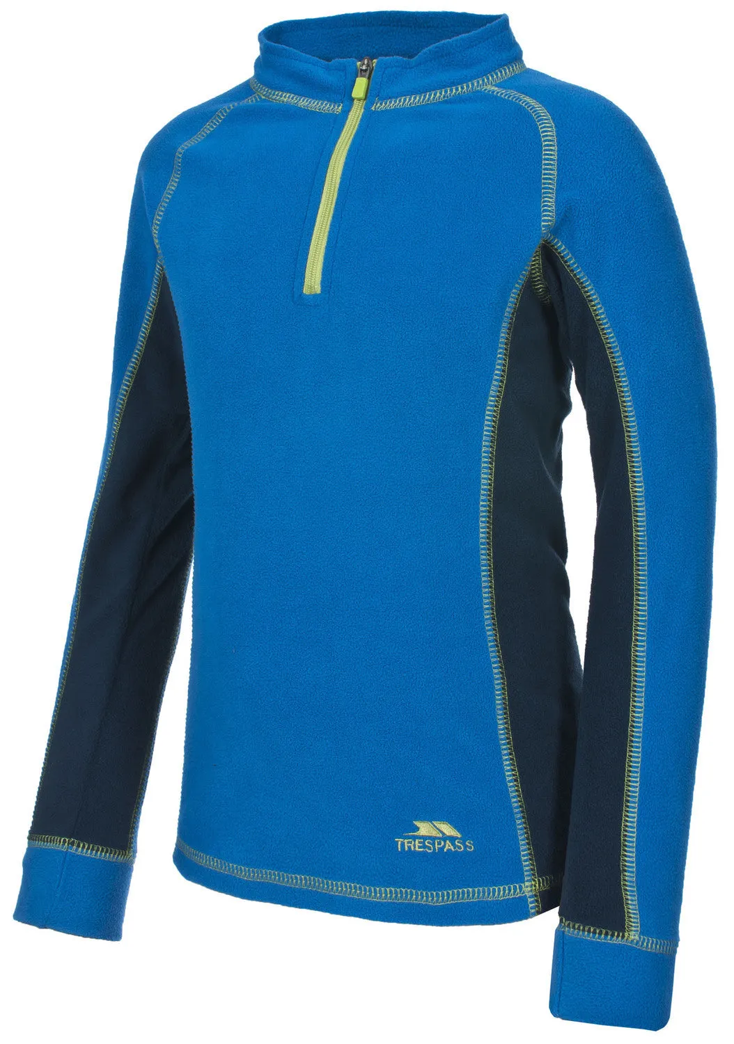 Trespass Bubbles Boys Microfleece Thermal Base Layer Set, Electric Blue
