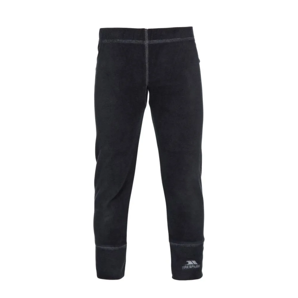 Trespass Bubbles Kids Microfleece Thermal Base Layer Set, Black
