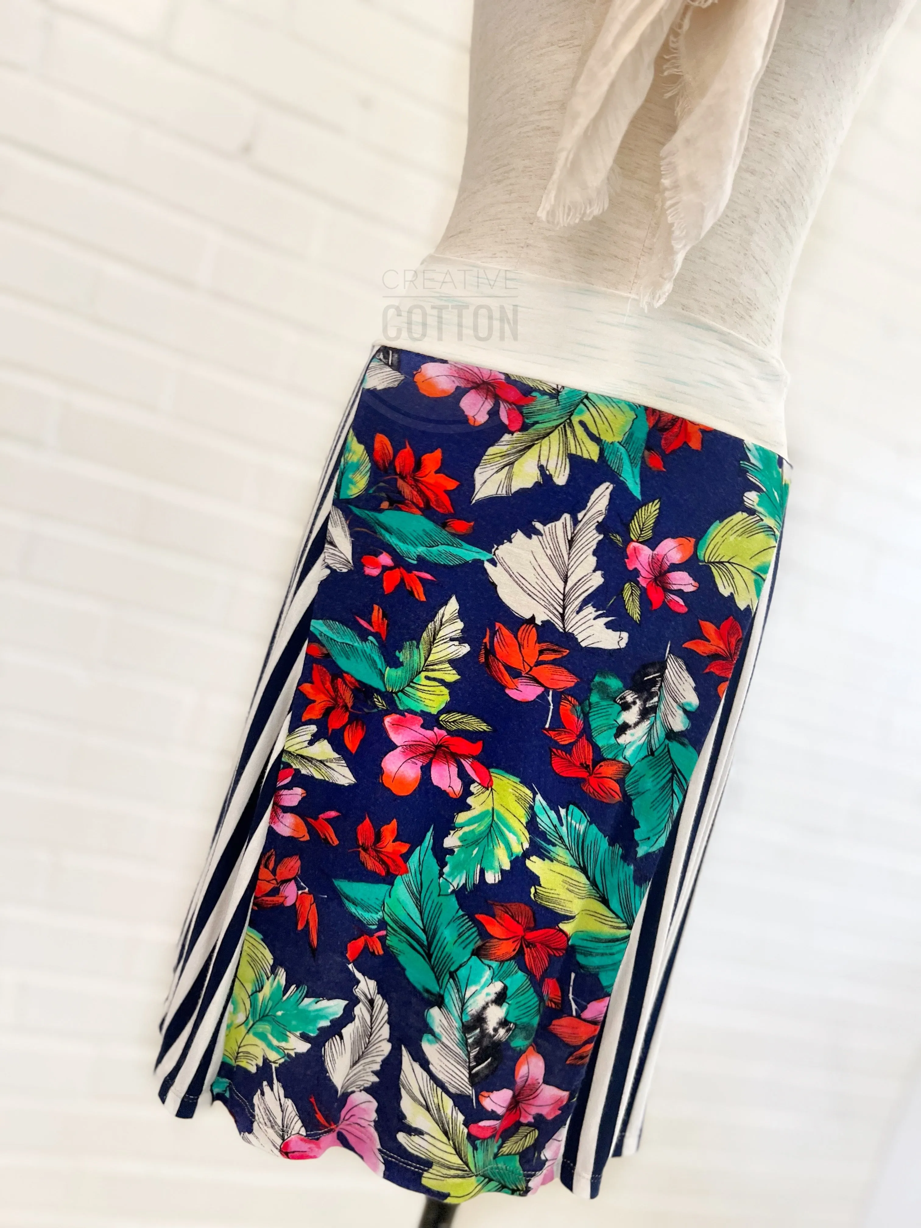 Tropical Leaves Funky Knit Skirt
