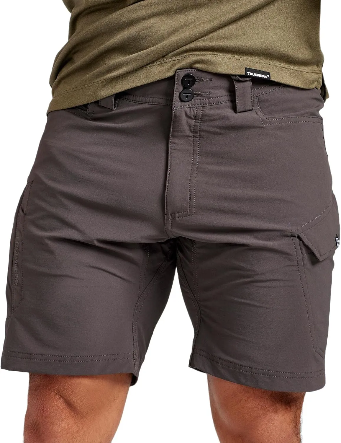 TRUEWERK Mens Work Shorts - T1 Werkshorts, Moisture Wicking, Multi-Pocket, Tactical Cargo Shorts with 4-Way Stretch