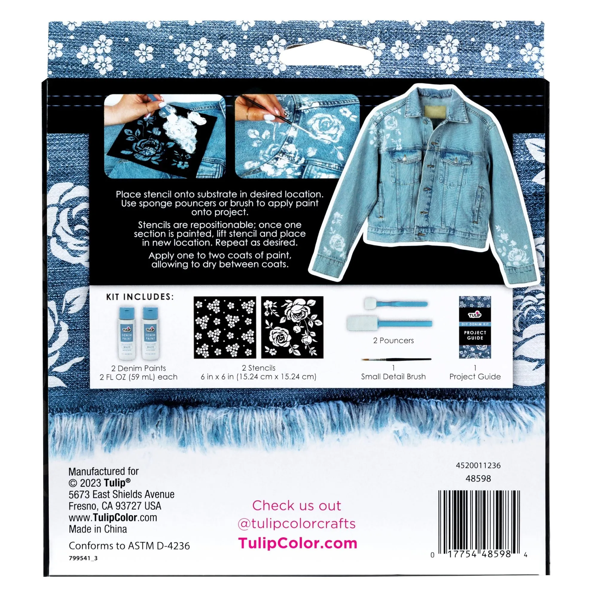 Tulip DIY Denim Paint & Stencil Kit