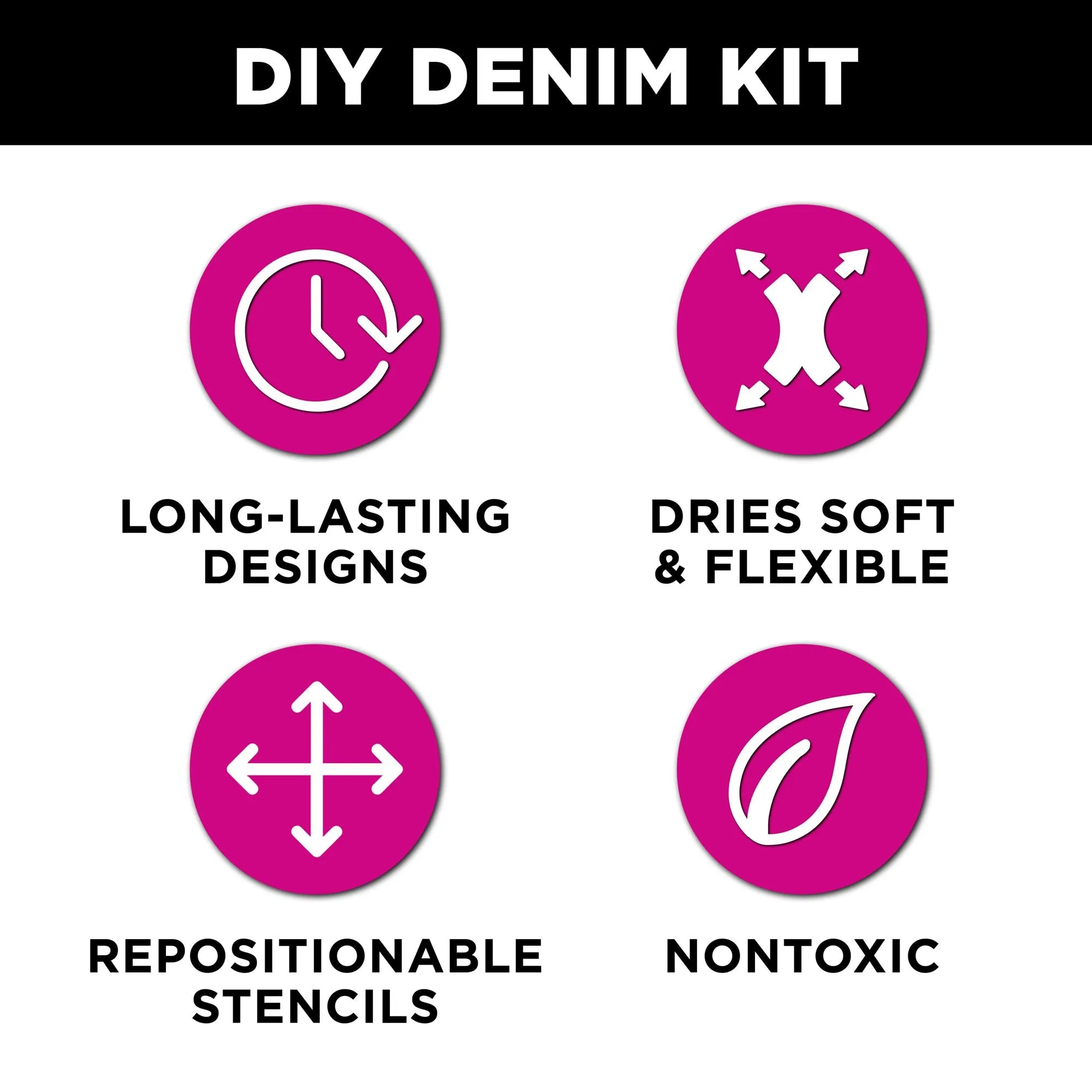 Tulip DIY Denim Paint & Stencil Kit