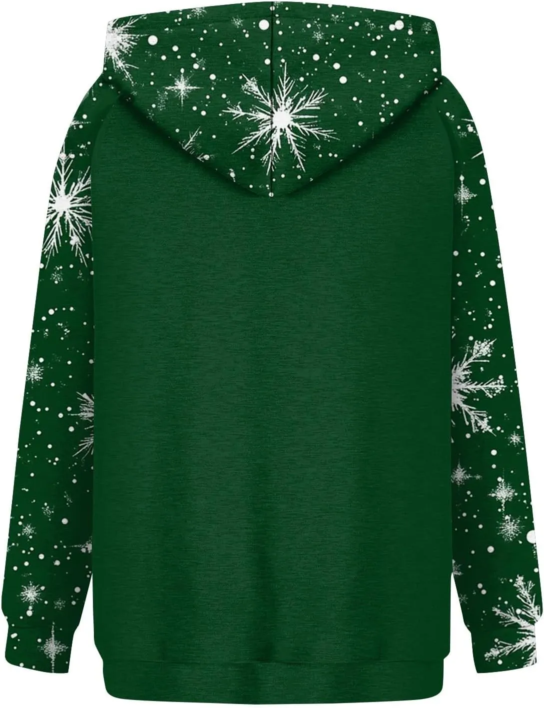 Ugly Christmas Hoodie, Womens Long Sleeve 2024 Sweatshirts Loose O Neck Shirt Snowflake Print Pullover Tshirt Daily Tops