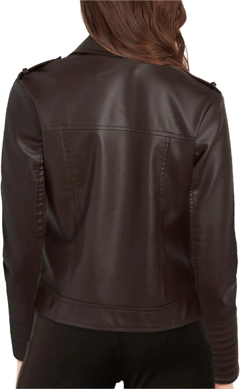 URBAN REPUBLIC Women's Leather Jackets, Faux Motorcycle Moto Biker Coat Short Lightweight Vegan Pleather Fashion