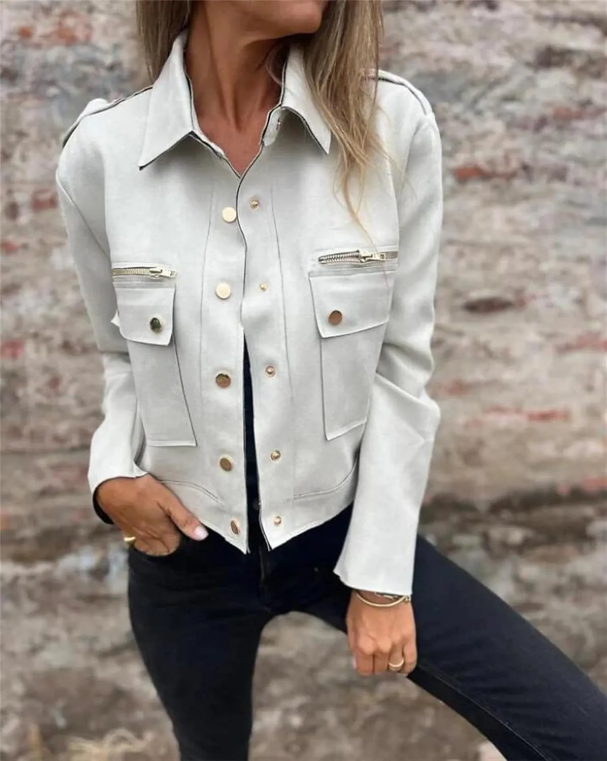 utcoco Womens Cropped Suede Leather Jacket Fashion Motorcycle Bomber Jackets Fall Winter Coats for Women 2025