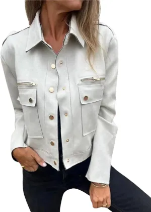 utcoco Womens Cropped Suede Leather Jacket Fashion Motorcycle Bomber Jackets Fall Winter Coats for Women 2025
