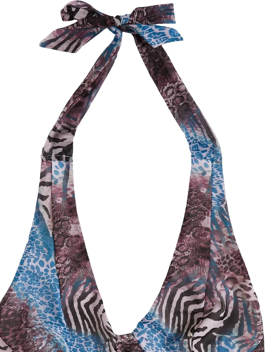 Verdusa Women's Sleeveless Halter Neck Lace Up Front Tie Back Crop Top