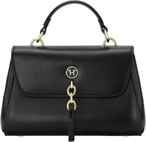 VICTORIA HYDE Women's Small Satchel Handbag Crossbody Purse Top Handle Bag (Black)