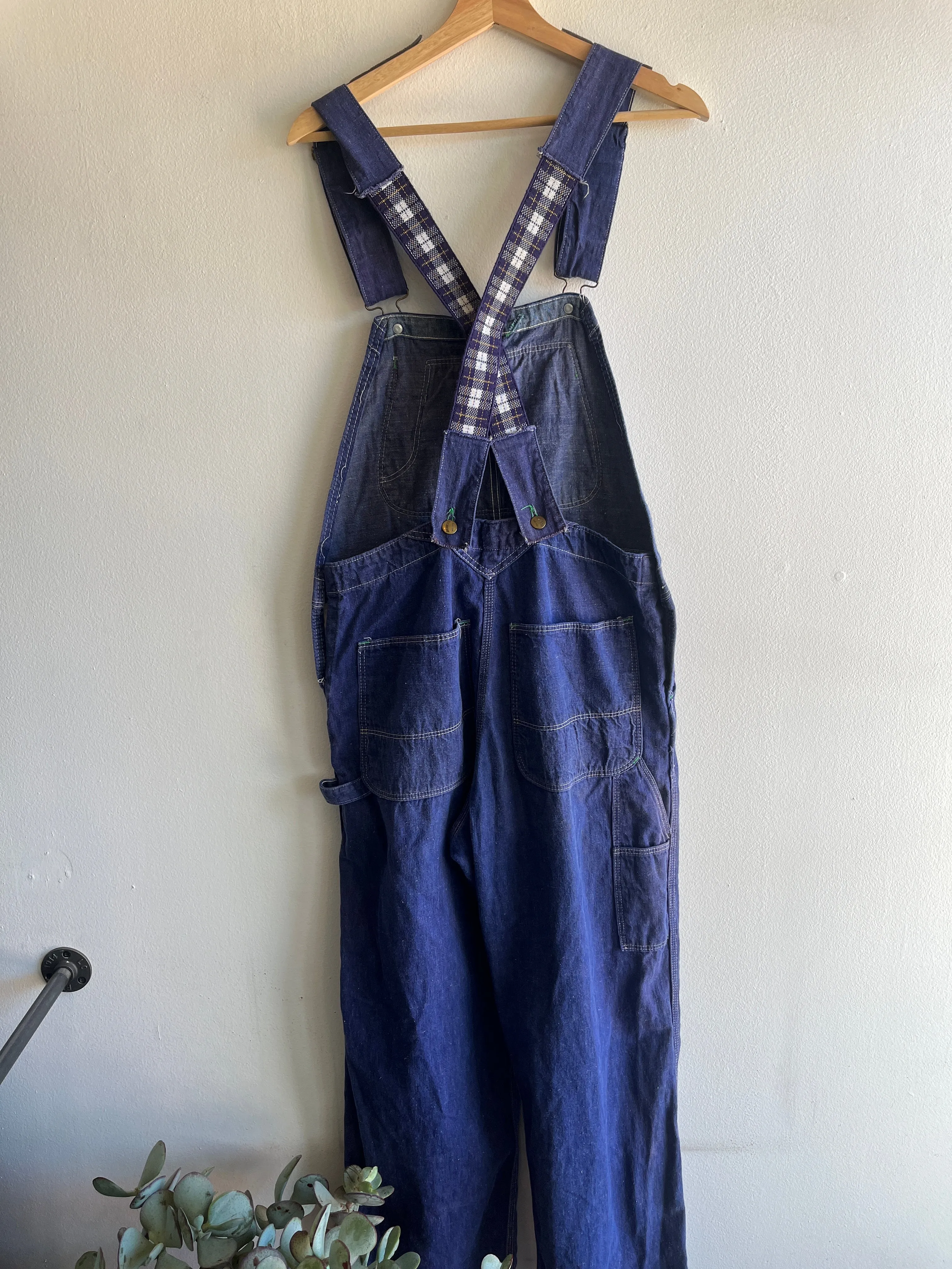 Vintage 1950s Dee Cee Denim Lowback Overalls