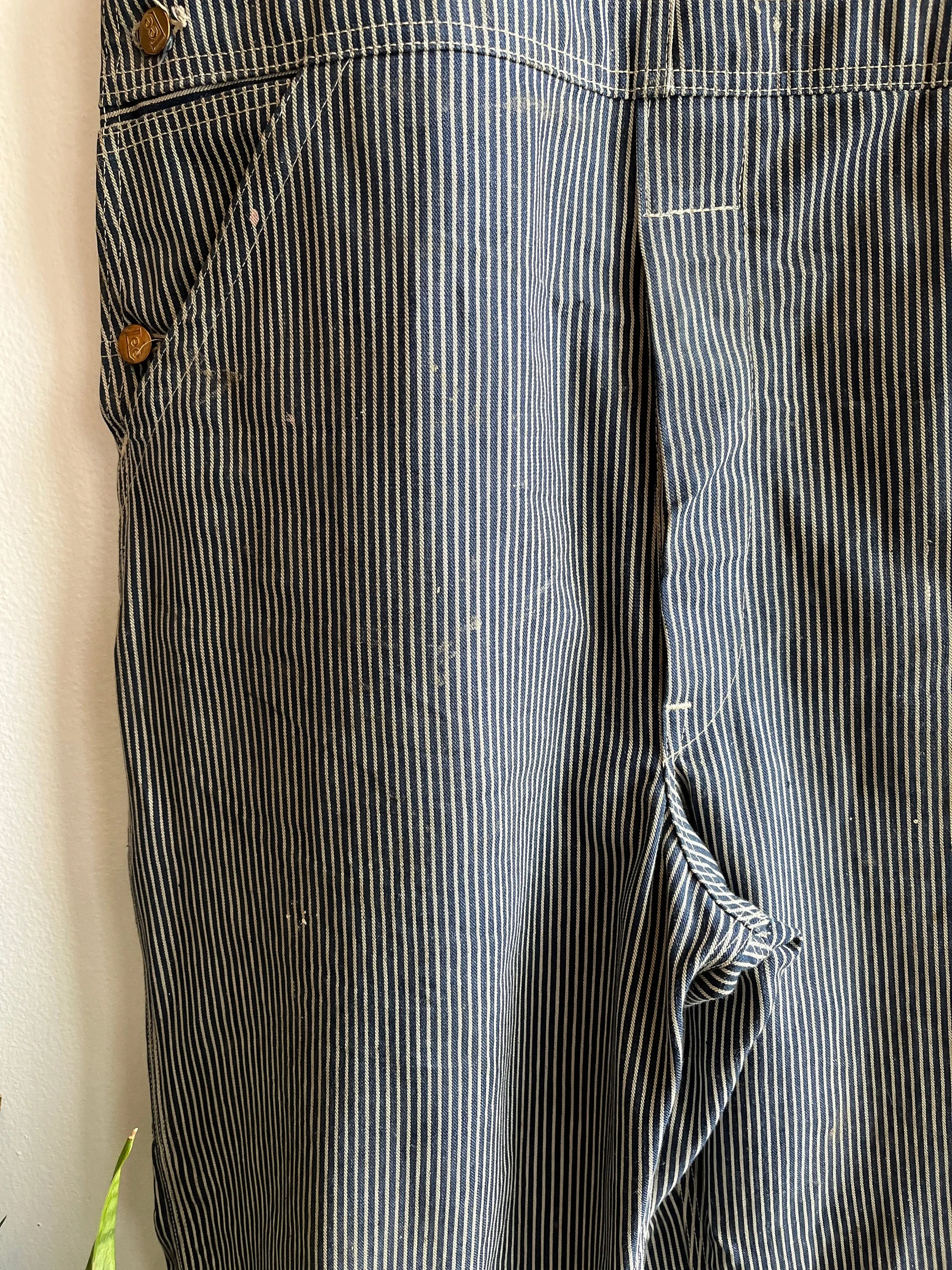 Vintage 1950s lee hickory stripe denim overalls