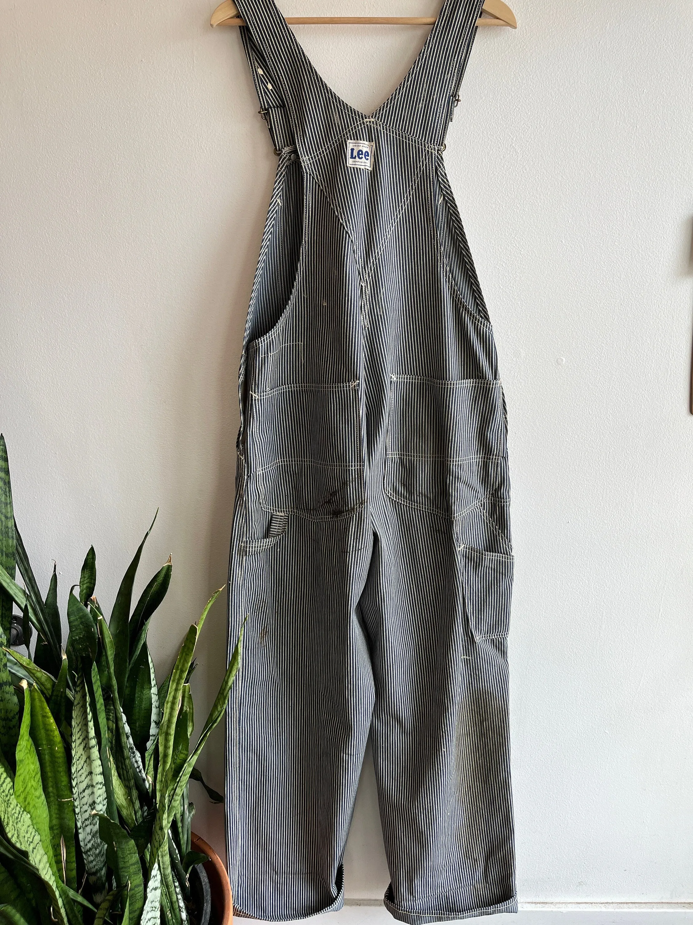 Vintage 1950s lee hickory stripe denim overalls