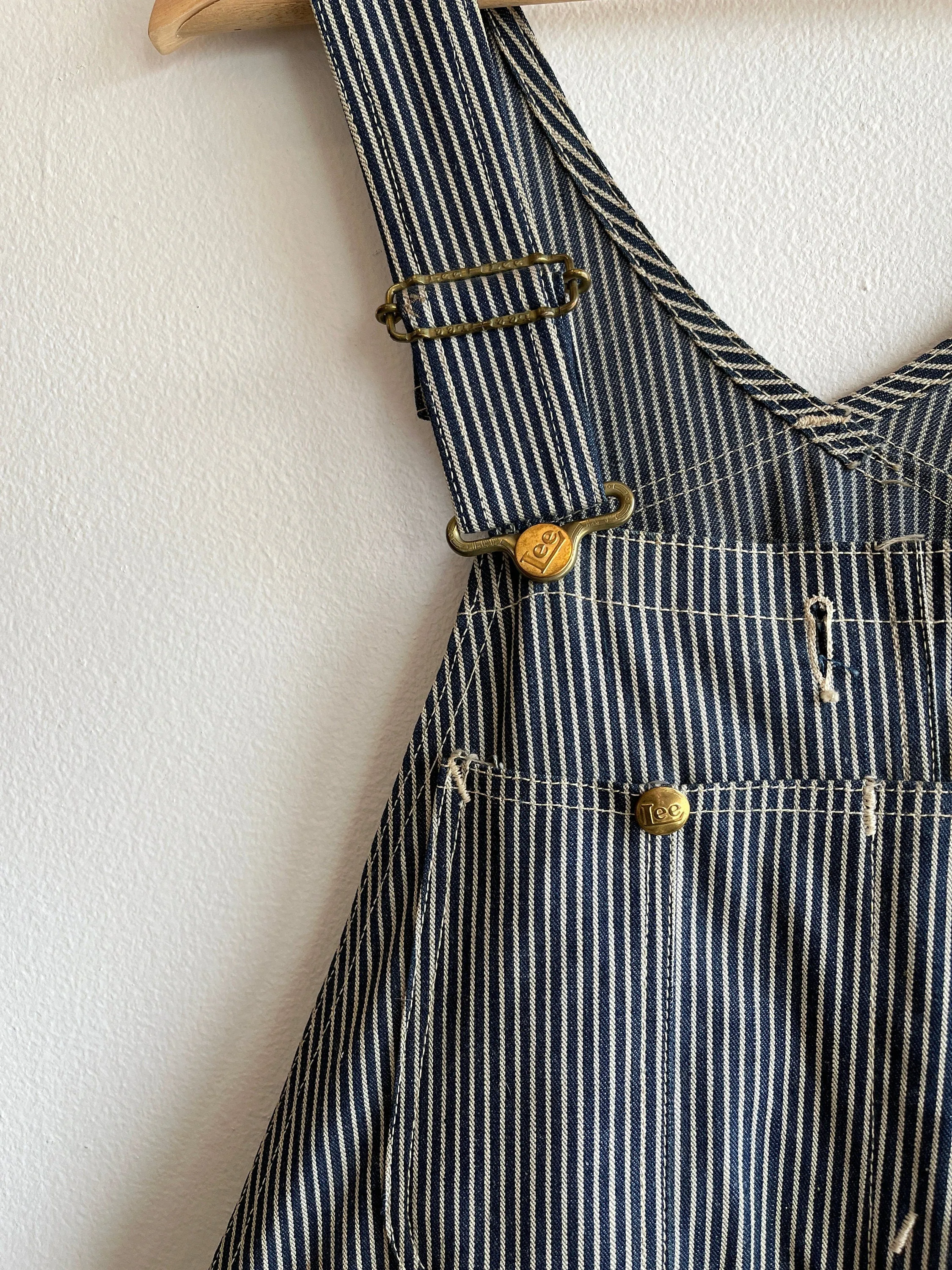 Vintage 1950s lee hickory stripe denim overalls