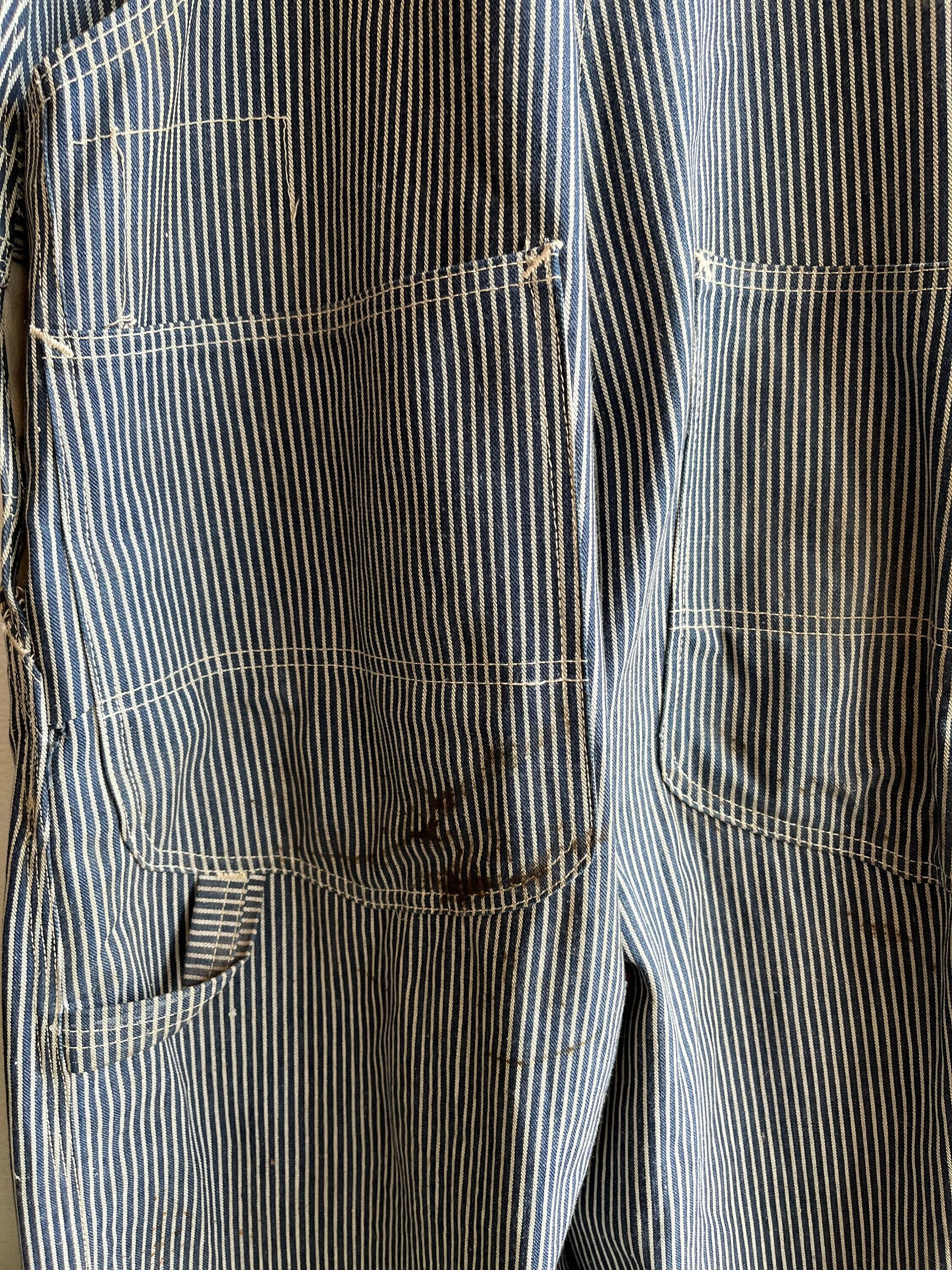 Vintage 1950s lee hickory stripe denim overalls