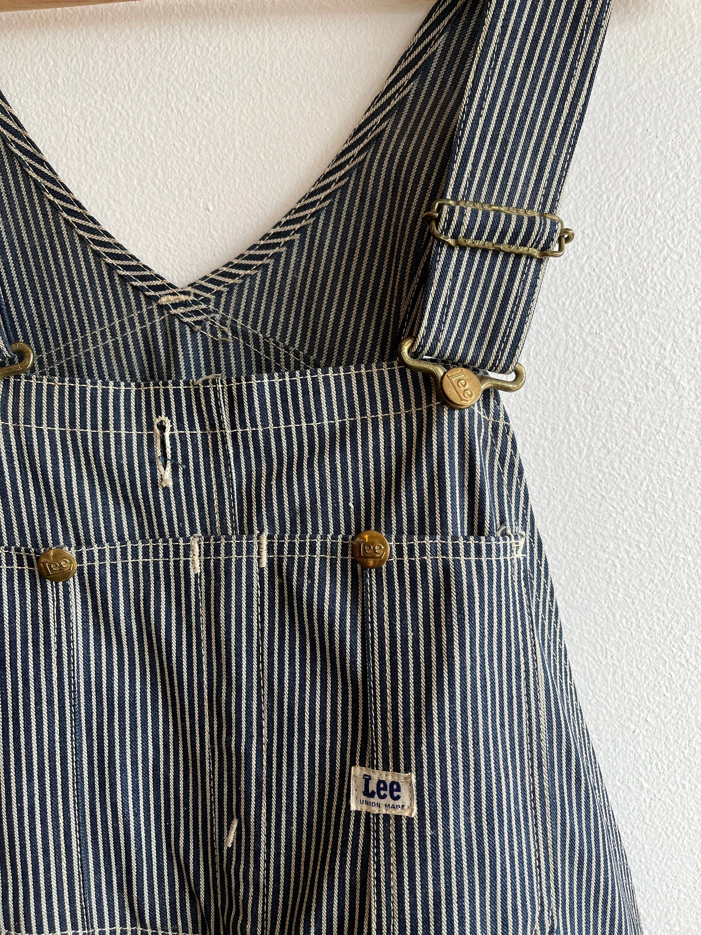 Vintage 1950s lee hickory stripe denim overalls