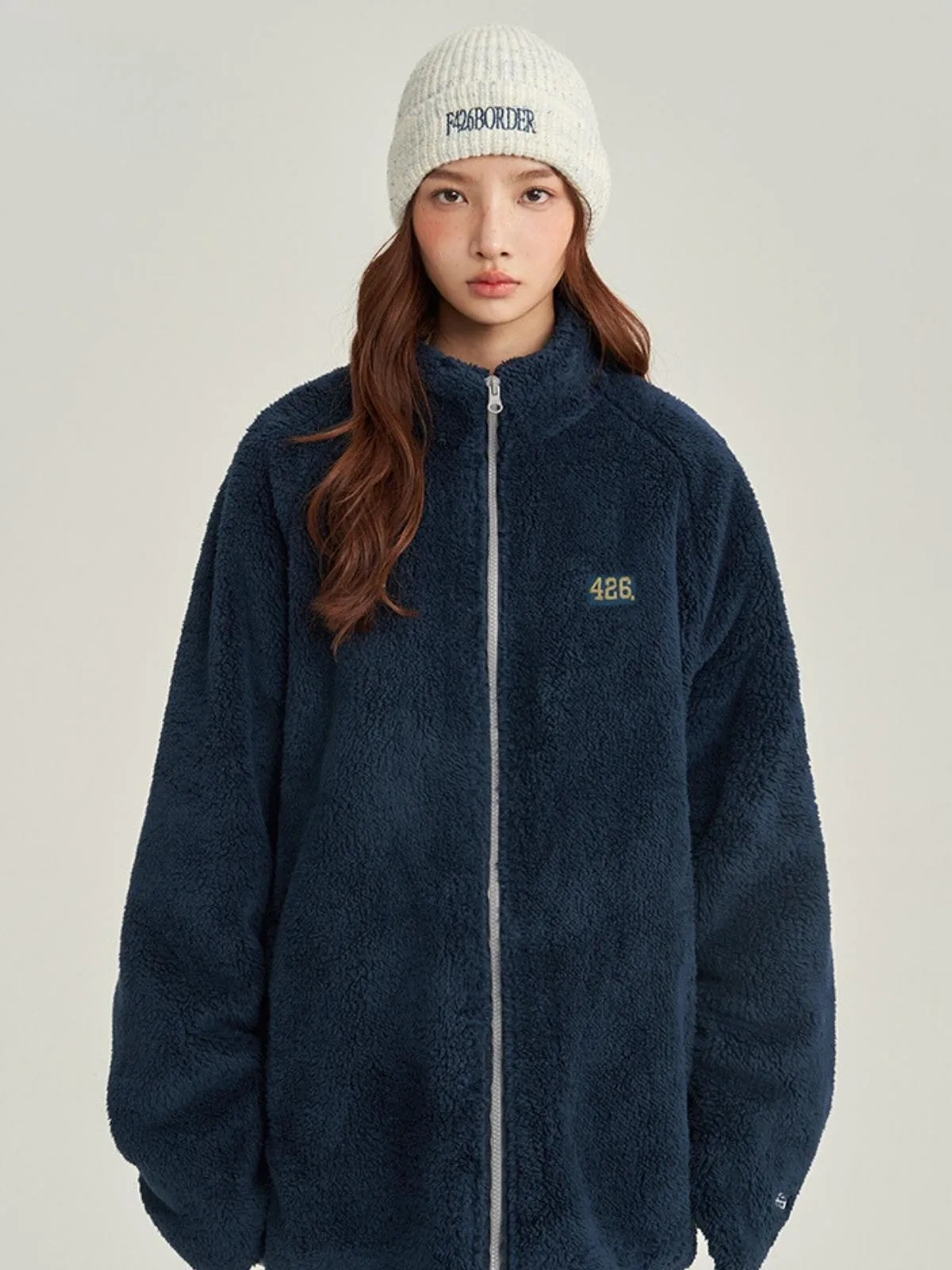 We Love Street Loose Soft Coral Velvet Plush Jacket