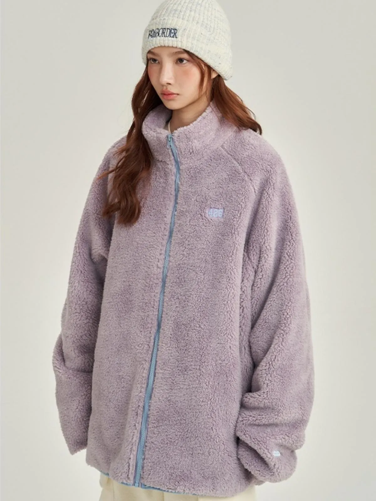 We Love Street Loose Soft Coral Velvet Plush Jacket