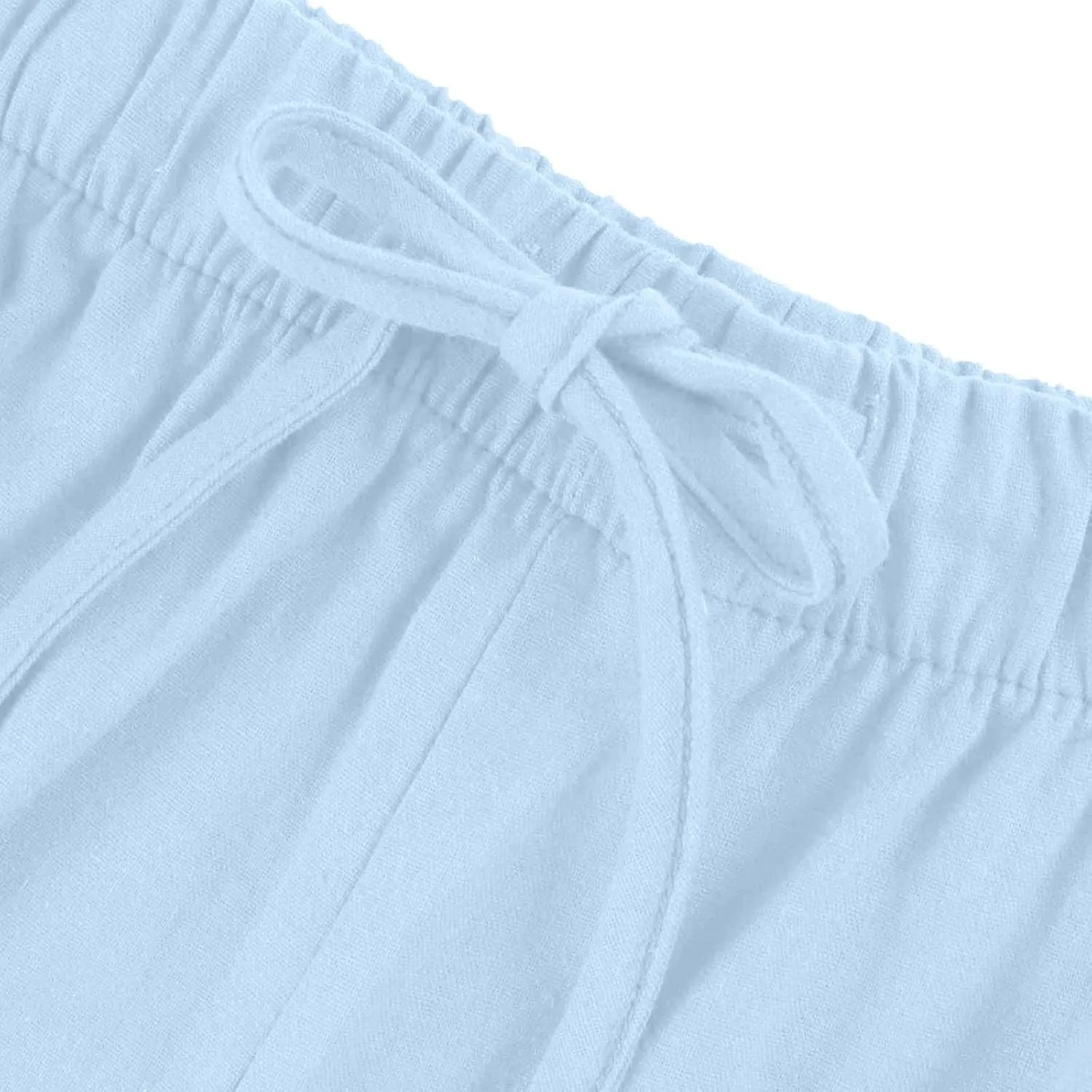 Wide Leg Linen Pants for Women Summer Flowy High Waisted Palazzo Pants Baggy Comfy Casual Beach Pant with Pockets
