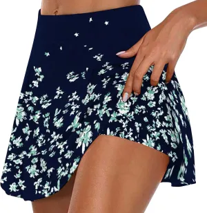 Women American Flag Skorts Yoga Patriotic Striped Active Skirts Beach Vacation Independence Day Golf Tennis Shorts