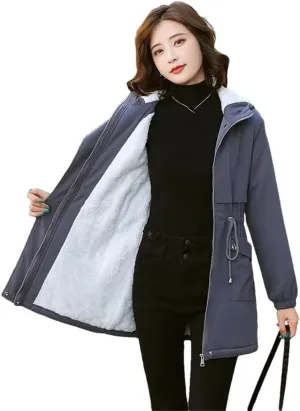 Women Autumn-Winter Loose Casual Thicken Warm Cotton Padded Coats Female Hooded Jacket Thermal Coats