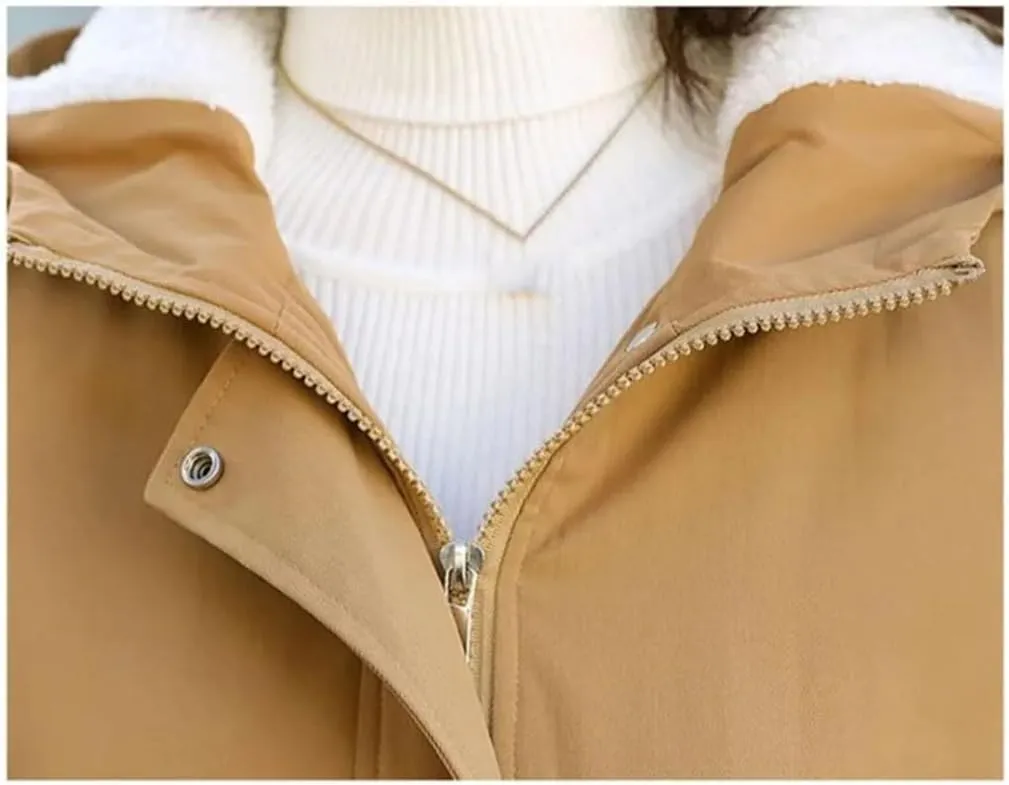 Women Autumn-Winter Loose Casual Thicken Warm Cotton Padded Coats Female Hooded Jacket Thermal Coats
