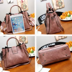Women Fashion Handbags PU Leather Tote Shoulder Bag Top Handle Satchel Purse