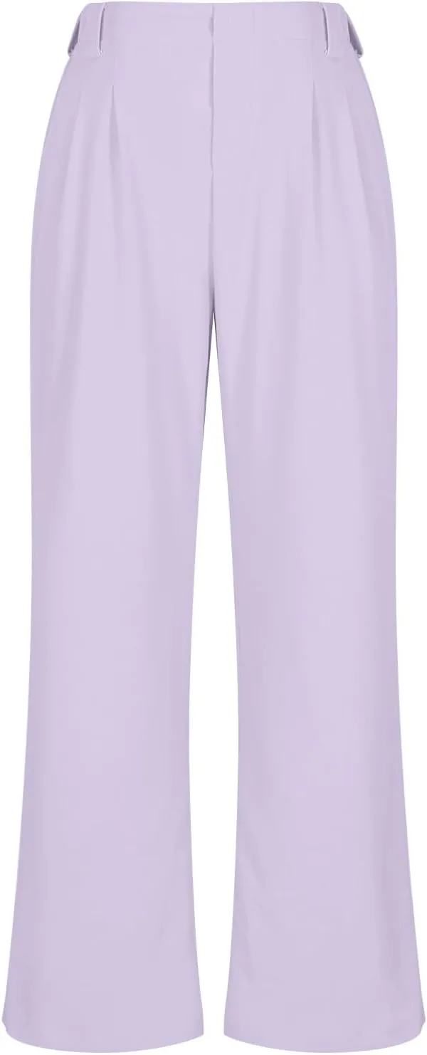 Women High Waist Wide Leg Palazzo Pants Casual Long Button Down Loose Business Work Office Trousers with Pockets