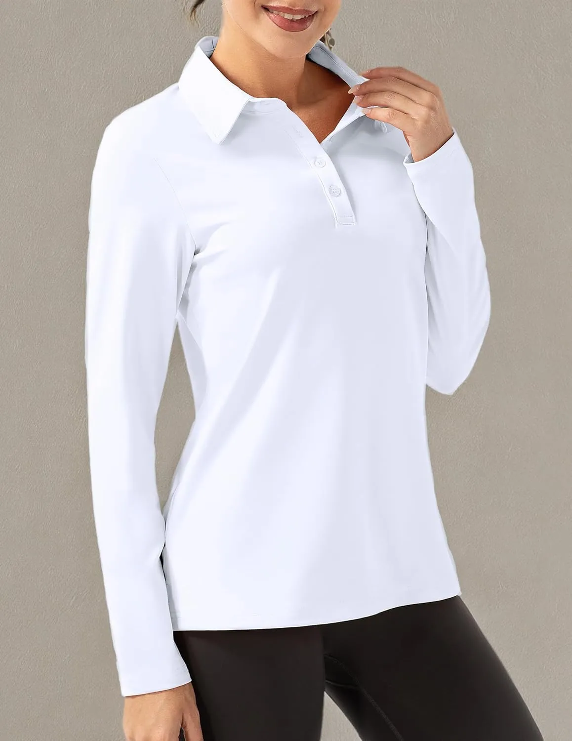 Women Long Sleeve Polo Shirt Golf Sport Top Athletic Sportswear Tennis Activewear