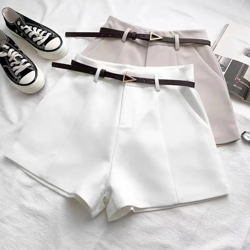 Women Office Lady Shorts Vintage High Waist Short Casual Trousers Summer