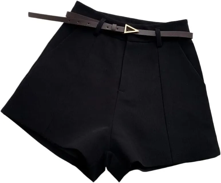 Women Office Lady Shorts Vintage High Waist Short Casual Trousers Summer