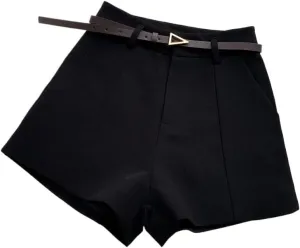 Women Office Lady Shorts Vintage High Waist Short Casual Trousers Summer