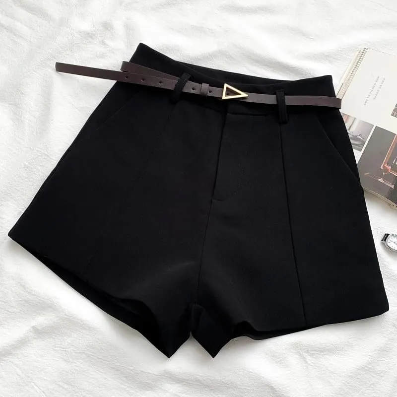 Women Office Lady Shorts Vintage High Waist Short Casual Trousers Summer