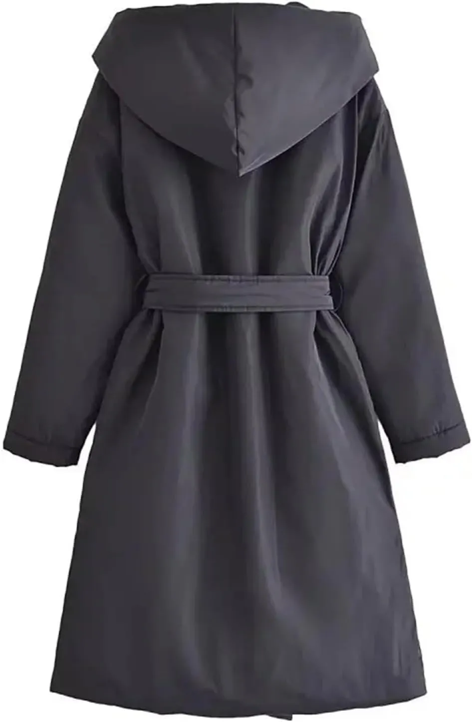 Women Short Winter Warm Down Cotton Hooded Jacket Casual Loose Outwear A Belt Cotton-Padded Coat