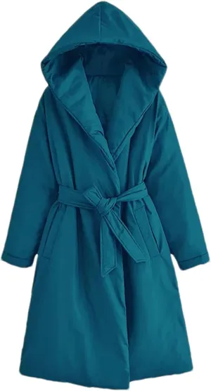 Women Short Winter Warm Down Cotton Hooded Jacket Casual Loose Outwear A Belt Cotton-Padded Coat
