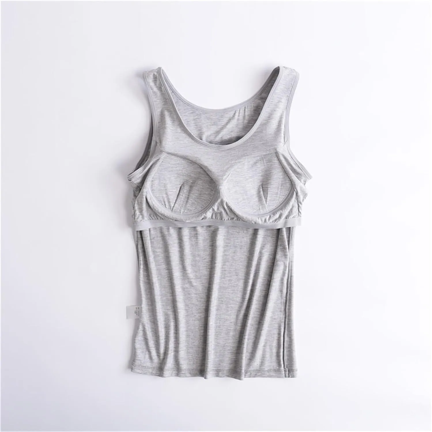 Women Tank Tops with Built in Bras 2025 Summer Strap Basic Layer Padded Bra Cami Shirts Cotton Workout Yoga Tops