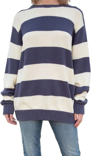 Women Y2K Striped Sweater Knit Oversized Long Sleeve Pullover Sweaters 90S Harajuku Preppy E-Girl Streetwear