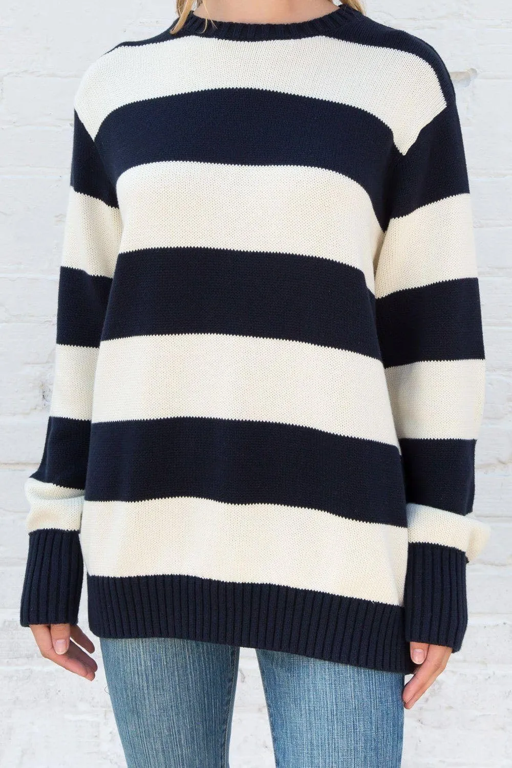 Women Y2K Striped Sweater Knit Oversized Long Sleeve Pullover Sweaters 90S Harajuku Preppy E-Girl Streetwear