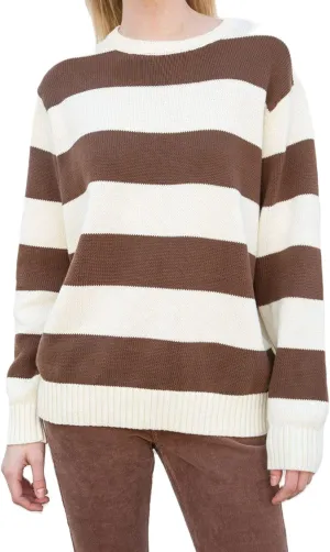 Women Y2K Striped Sweater Knit Oversized Long Sleeve Pullover Sweaters 90S Harajuku Preppy E-Girl Streetwear