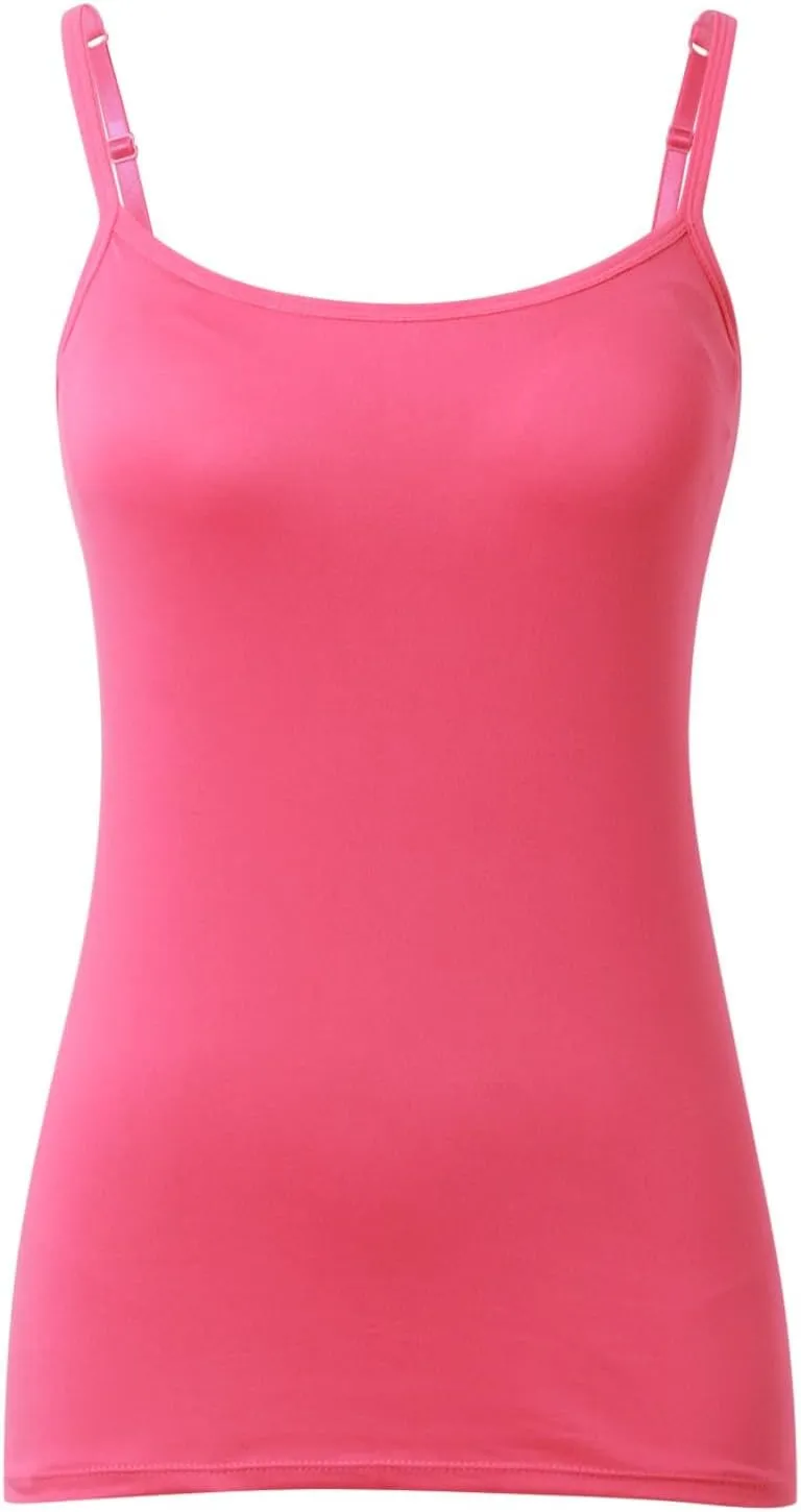 Women's Cotton Camisole Tops Adjustable Spaghetti Strap Casual Cami Vest Summer Soft Built in Bra Cami Shirts