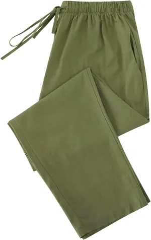 Women's Cotton Linen Summer Pants Wide Leg Casual Drawstring Elastic Pants Fashion Solid Color Trousers with Pockets
