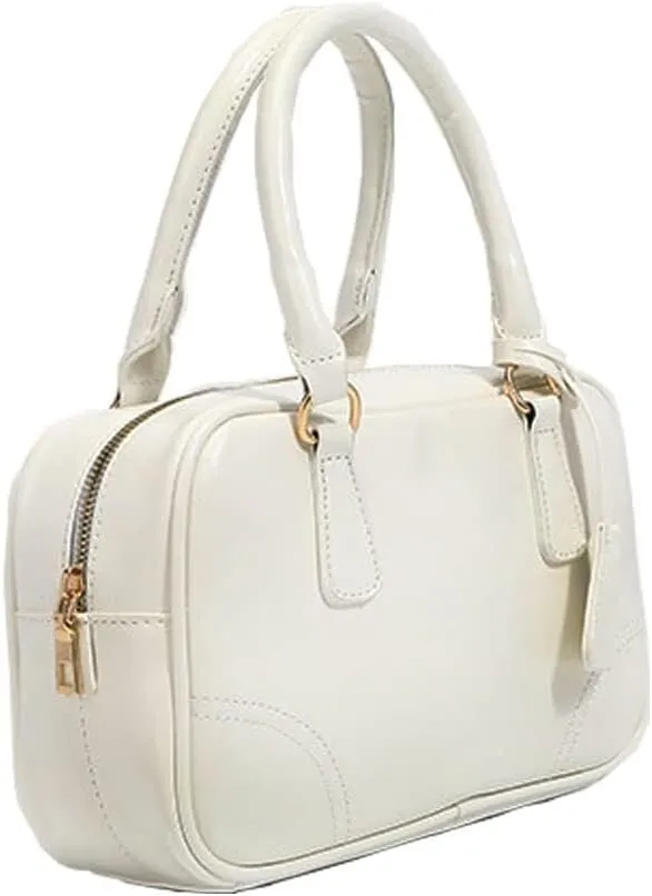 Womens Handbag Leather Crossbody Satchel for Work Retro Cosmetic Top Handle Purse