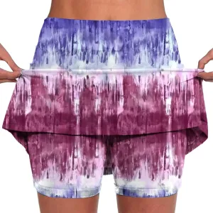 Women's High-Waist Skirts Plus Size Yoga Sports Golf Skorts Tennis Skirt with Shorts Casual Bottoming Skirts